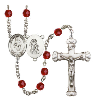 Guardian Angel and Wrestling Rosary with Ruby Beads