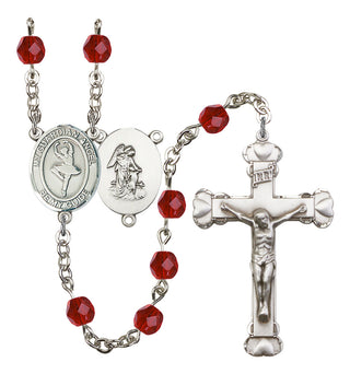 Guardian Angel and Dance Rosary with Ruby Beads