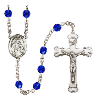 Silver-Plated 6mm Saint Ann  Engraved Catholic Rosaries