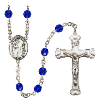 Silver-Plated 6mm Saint Brendan the Navigator  Engraved Catholic Rosaries