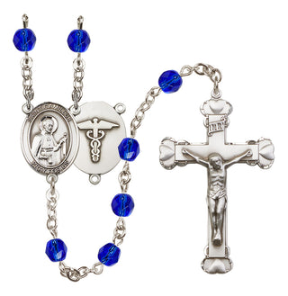 Silver-Plated 6mm Saint Camillus of Lellis / Nurse Rosary