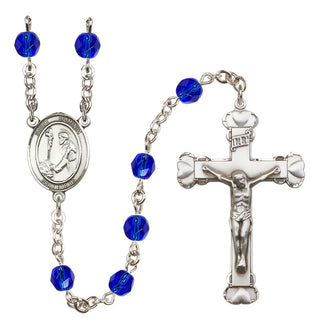 Silver-Plated 6mm Saint Dominic de Guzman  Engraved Catholic Rosaries