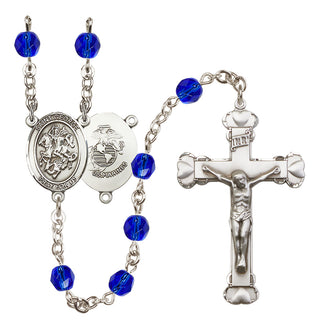 Silver-Plated 6mm Saint George / Marines Rosary