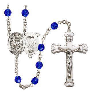 Silver-Plated 6mm Saint George / Nat'l Guard Rosary
