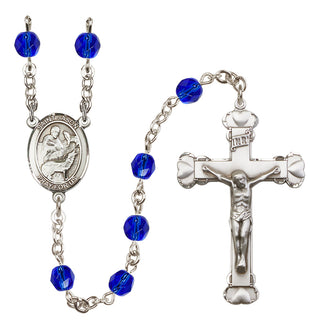 Silver-Plated 6mm Saint Jason  Engraved Catholic Rosaries