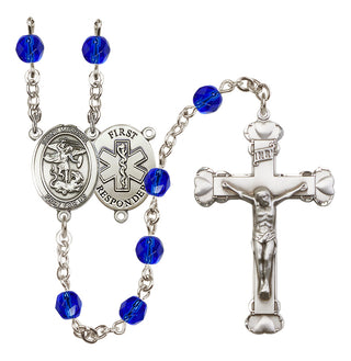 Silver-Plated 6mm Saint Michael/1St Responder Rosary
