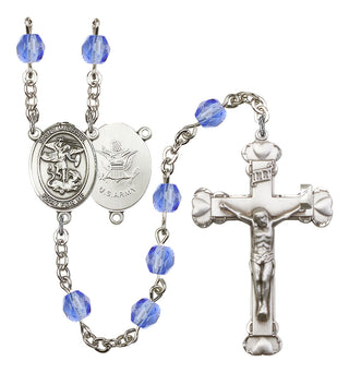Saint Michael and Army Rosary with Sapphire Beads