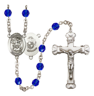 Silver-Plated 6mm Saint Michael / Marines Rosary