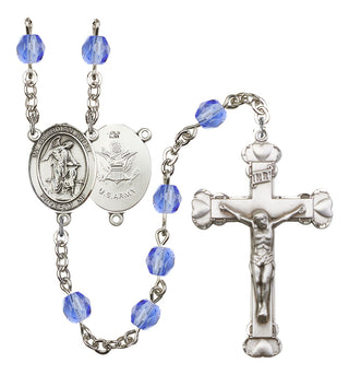 Guardian Angel and Army Rosary with Sapphire Beads