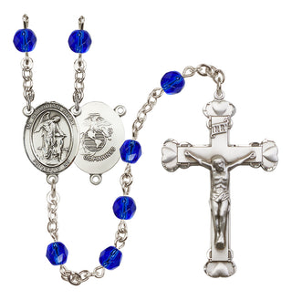 Silver-Plated 6mm Guardian Angel / Marine Corp Rosary