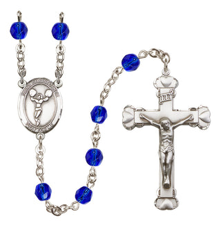 Silver-Plated 6mm Saint Christopher/Cheerleading  Engraved Catholic Rosaries