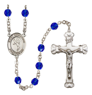 Silver-Plated 6mm Saint Sebastian/Martial Arts Rosary
