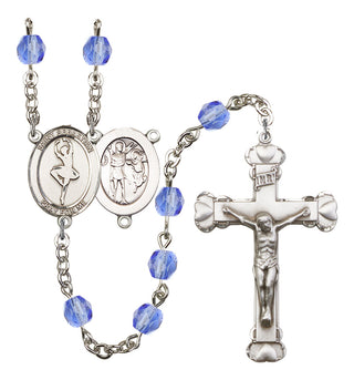 Saint Sebastian and Dance Rosary with Sapphire Beads