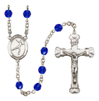 Silver-Plated 6mm Saint Sebastian/Figure Skating Rosary