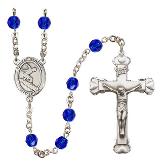 Silver-Plated 6mm Saint Christopher/Surfing Rosary