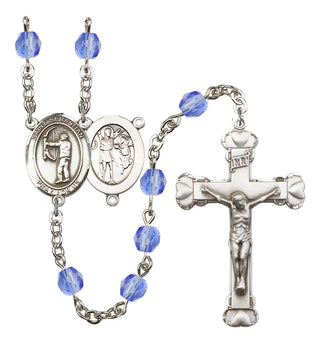 Saint Sebastian and Archery Rosary with Sapphire Beads
