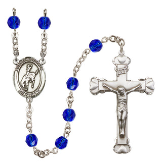 Silver-Plated 6mm Saint Christopher / Rodeo Rosary