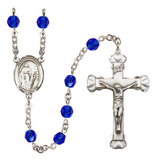 Silver-Plated 6mm Saint Susanna  Engraved Catholic Rosaries