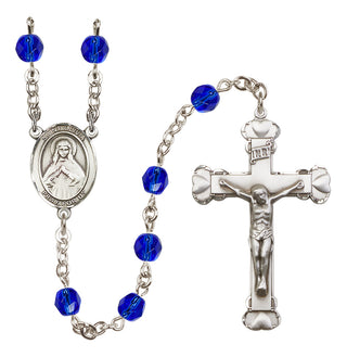 Silver-Plated 6mm Saint Olivia  Engraved Catholic Rosaries