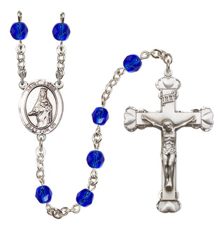 Silver-Plated 6mm Saint Emma Uffing  Engraved Catholic Rosaries