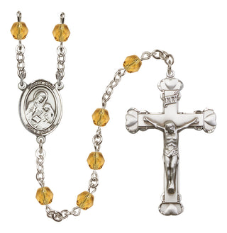 Silver-Plated 6mm Saint Ann  Engraved Catholic Rosaries