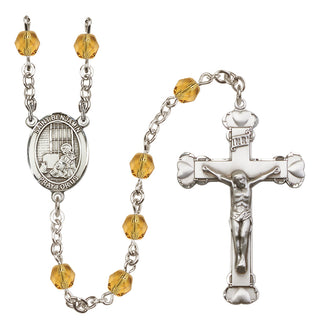 Silver-Plated 6mm Saint Benjamin  Engraved Catholic Rosaries