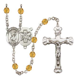 Silver-Plated 6mm Saint Christopher / EMT Rosary