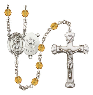 Silver-Plated 6mm Saint Christopher / Army Rosary