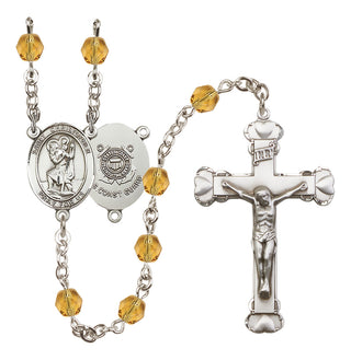 Silver-Plated 6mm Saint Christopher / Coast Guard Rosary