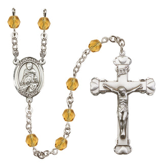 Silver-Plated 6mm Saint Daniel  Engraved Catholic Rosaries