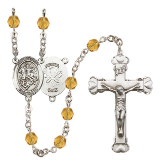 Silver-Plated 6mm Saint George / Nat'l Guard Rosary