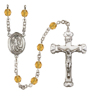 Silver-Plated 6mm Saint Lazarus  Engraved Catholic Rosaries