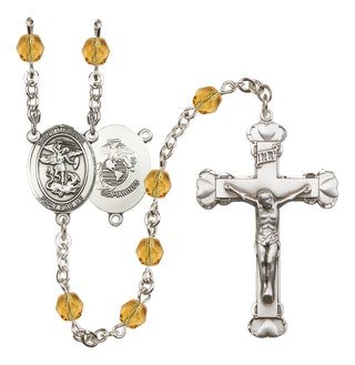 Silver-Plated 6mm Saint Michael / Marines Rosary