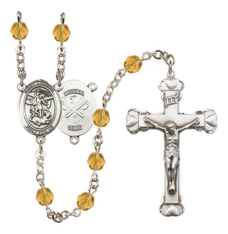 Silver-Plated 6mm Saint Michael / Nat'l Guard Rosary