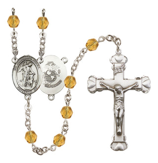 Silver-Plated 6mm Guardian Angel / Marine Corp Rosary