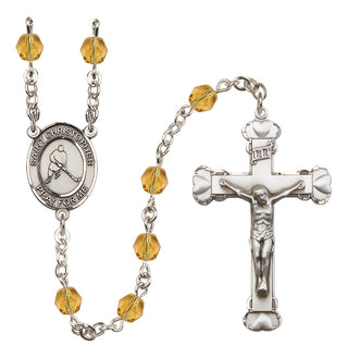 Silver-Plated 6mm Saint Christopher/Ice Hockey Rosary