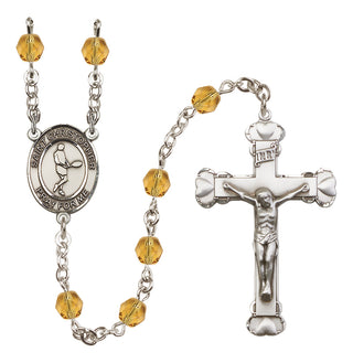 Silver-Plated 6mm Saint Christopher/Tennis Rosary