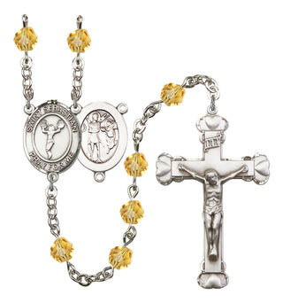 Saint Sebastian and Cheerleading Rosary with Topaz Beads