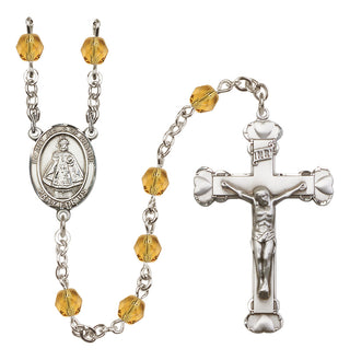 Silver-Plated 6mm Infant of Prague  Engraved Catholic Rosaries