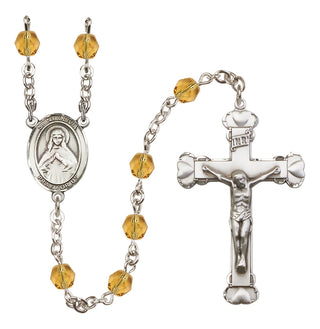 Silver-Plated 6mm Saint Olivia  Engraved Catholic Rosaries