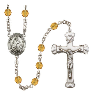 Silver-Plated 6mm Saint Theodora  Engraved Catholic Rosaries