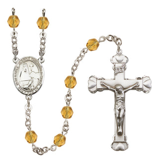 Silver-Plated 6mm Saint Jeanne Chezard de Matel  Engraved Catholic Rosaries