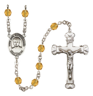 Silver-Plated 6mm Saint Jose Sanchez del Rio  Engraved Catholic Rosaries