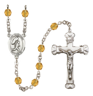 Silver-Plated 6mm Saint Sebastian /Track&Field-Men Rosary