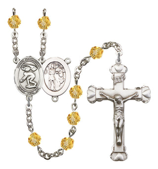 Saint Sebastian and Swimming Rosary with Topaz Beads