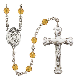 Silver-Plated 6mm Saint Sebastian/Swimming Rosary