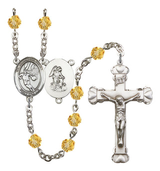Guardian Angel and Basketball Rosary with Topaz Beads