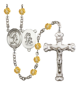 Guardian Angel and Men's Track & Field Rosary with Topaz Beads