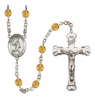Silver-Plated 6mm Guardian Angel/Track&Field-Men Rosary