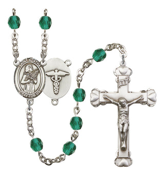 Saint Agatha and Nurse Rosary with Zircon Beads